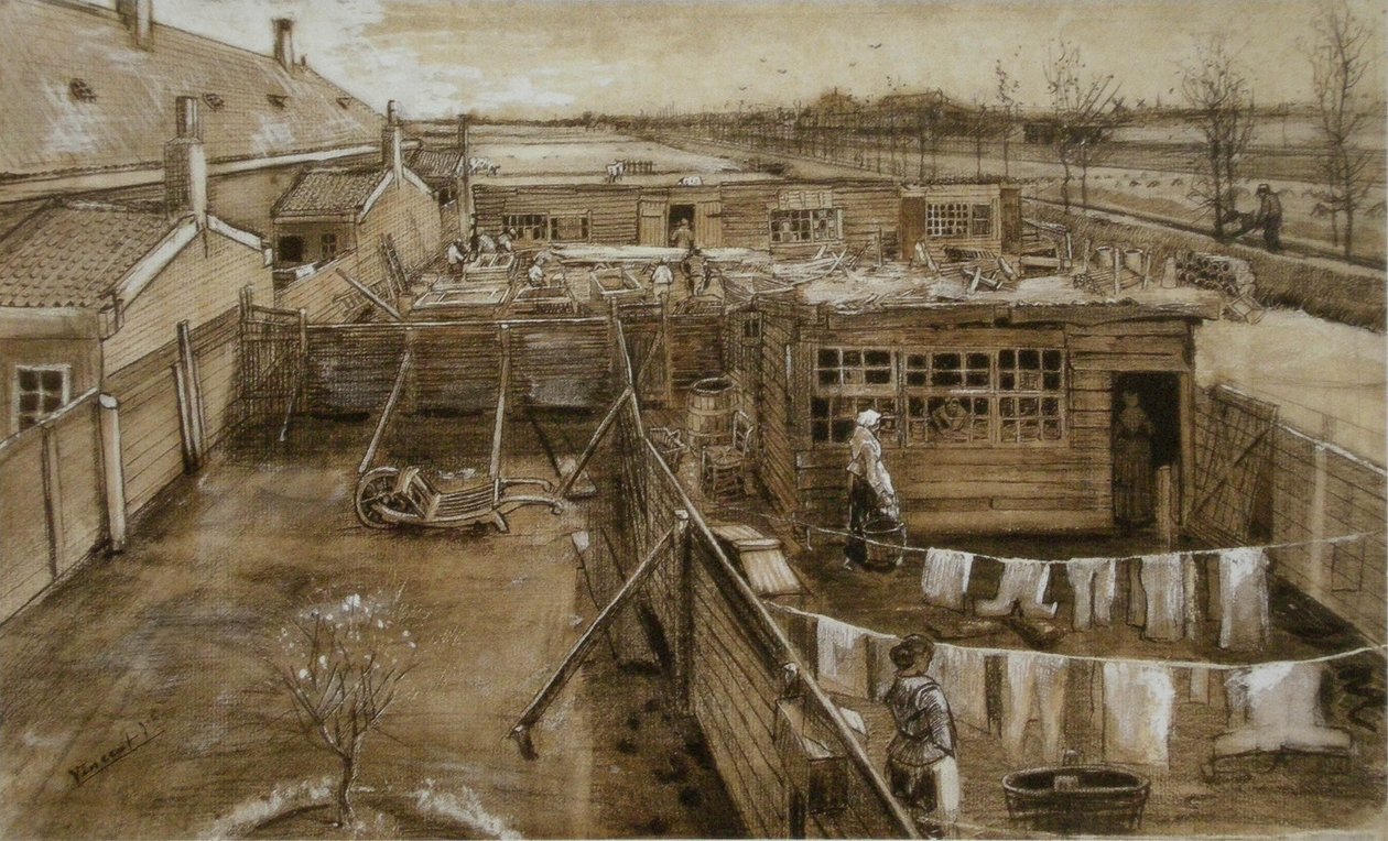 Patio de carpinteros y lavandería de Vincent van Gogh