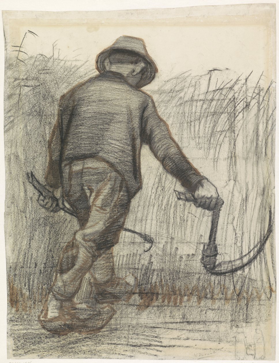 Cortador con sombrero, visto desde atrás, c.1865-90 de Vincent van Gogh