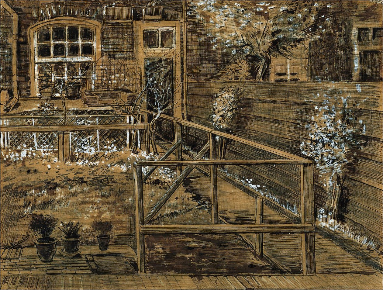El Jardín Detrás de la Casa de la Madre de Sien en La Haya de Vincent van Gogh