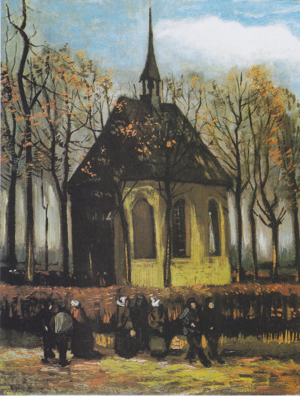 La iglesia de Nuenen con feligreses de Vincent van Gogh