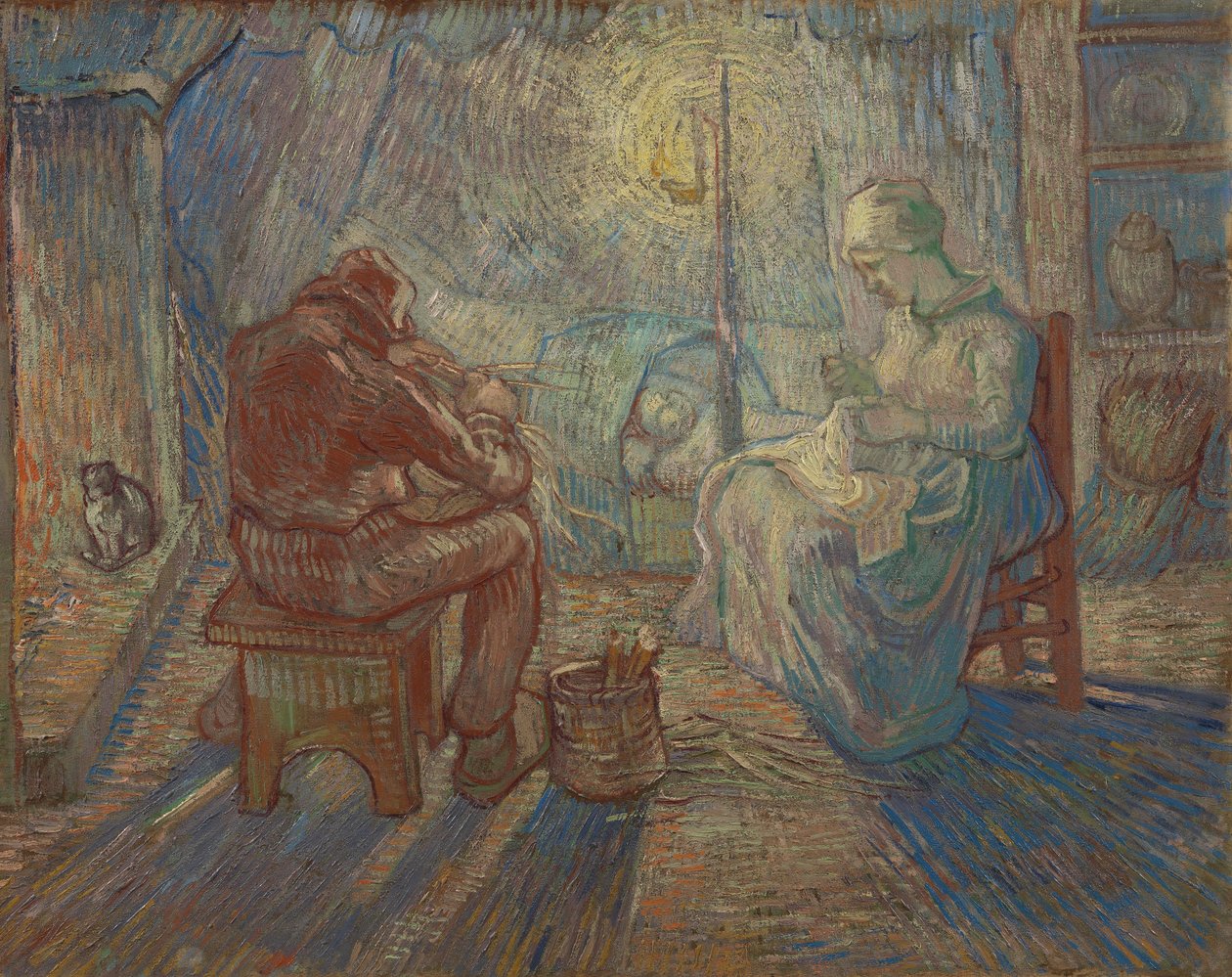 Atardecer (después de Millet) de Vincent van Gogh