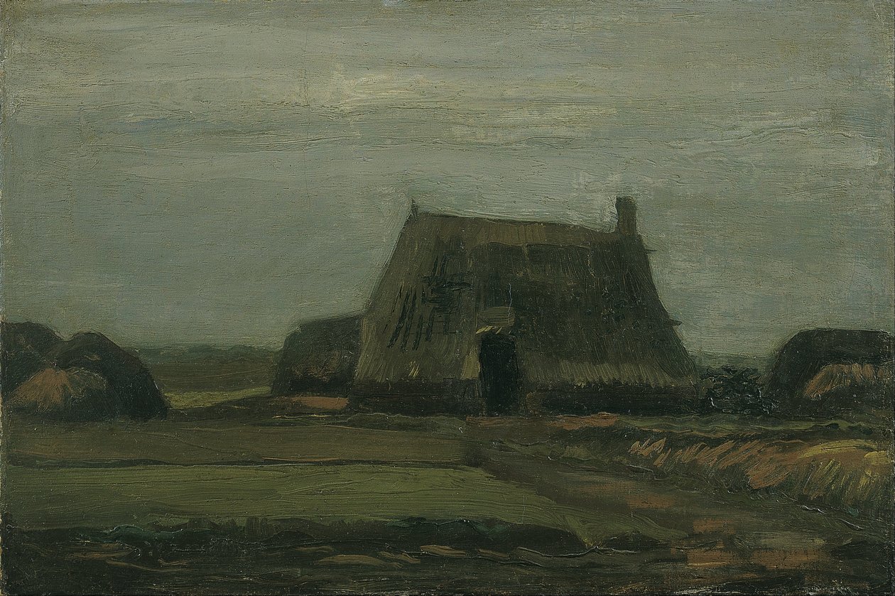 Granja con pilas de turba de Vincent van Gogh