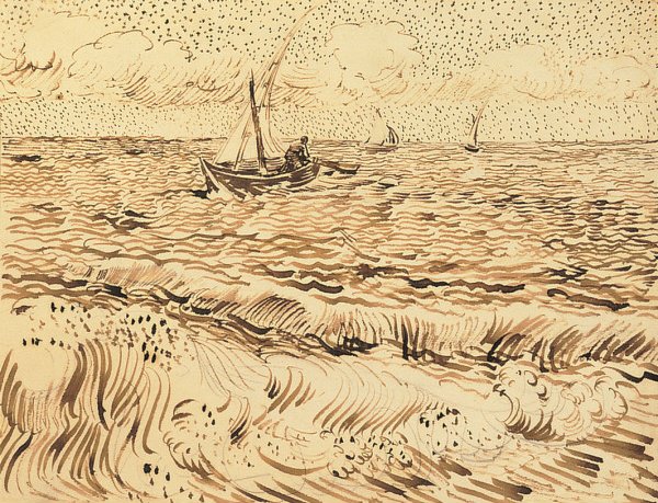 Barcos de pesca en Saintes-Maries-de-la-Mer de Vincent van Gogh