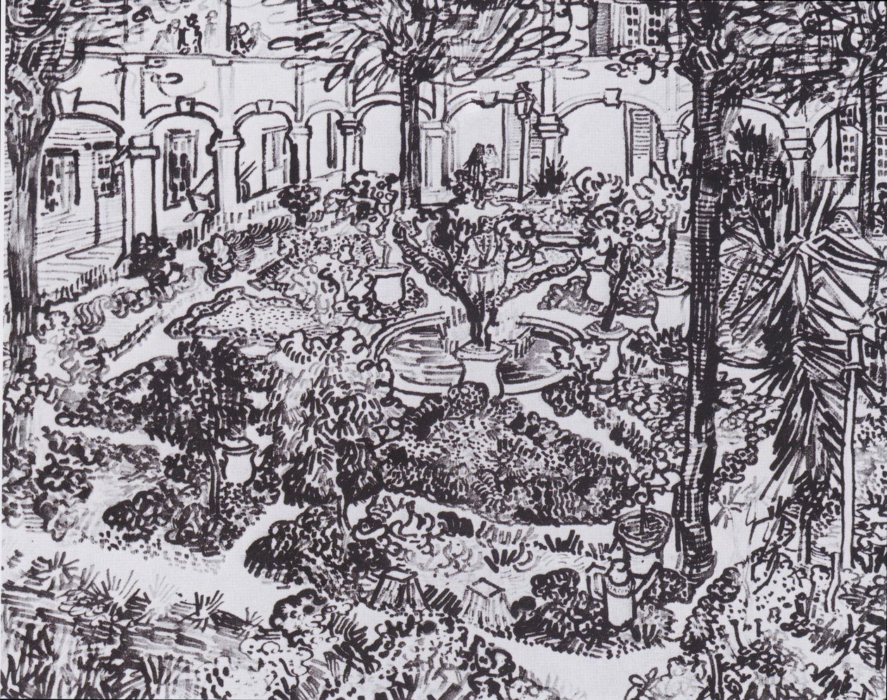 Jardín del hospital en Arles de Vincent van Gogh