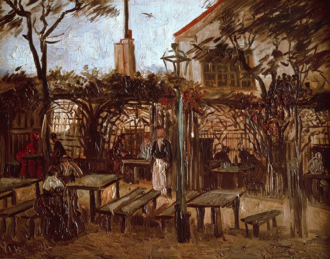 Restaurante de jardín La Guinguette en Montmartre de Vincent van Gogh