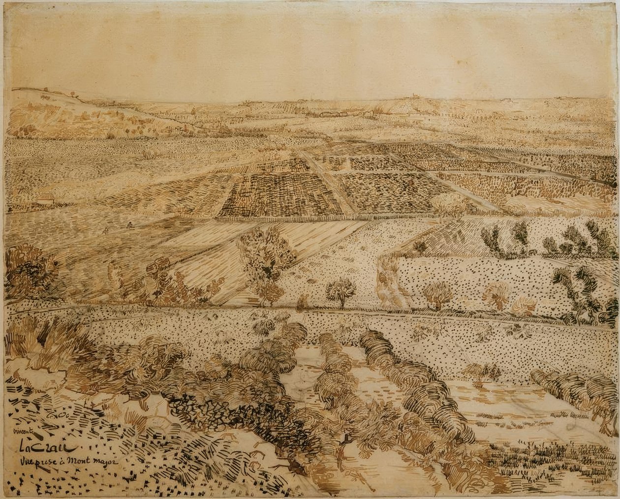 La Crau vista desde Montmajour de Vincent van Gogh