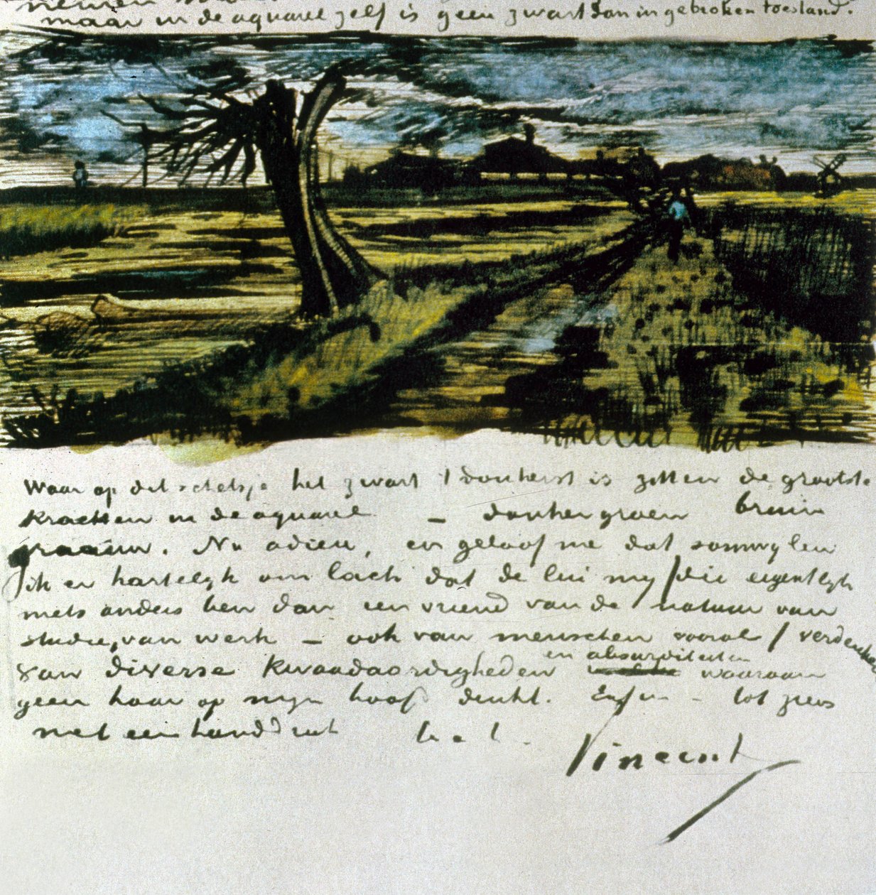 Carta 252 de Vincent van Gogh a Theo van Gogh: Sauce trasmocho, c.1 de agosto de 1882 de Vincent van Gogh