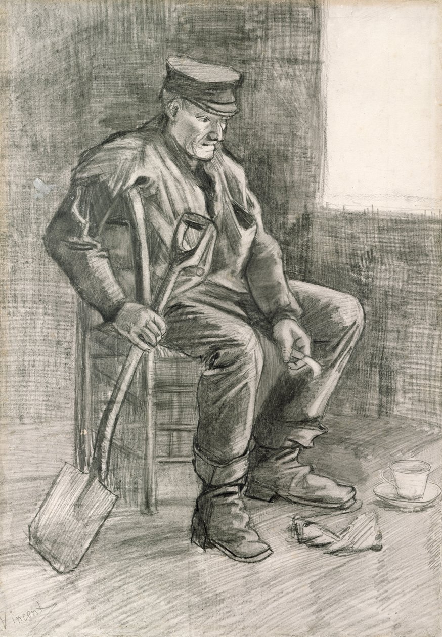 Hombre con una Pala Descansando, 1882 de Vincent van Gogh
