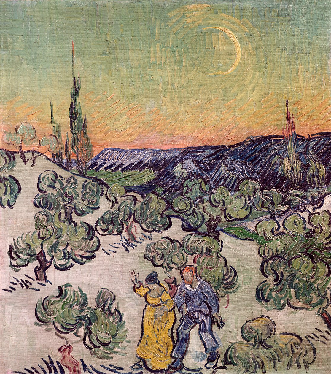 Paisaje a la luz de la luna, 1889 de Vincent van Gogh
