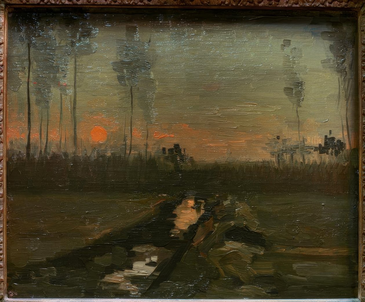 Puesta de sol de Vincent van Gogh