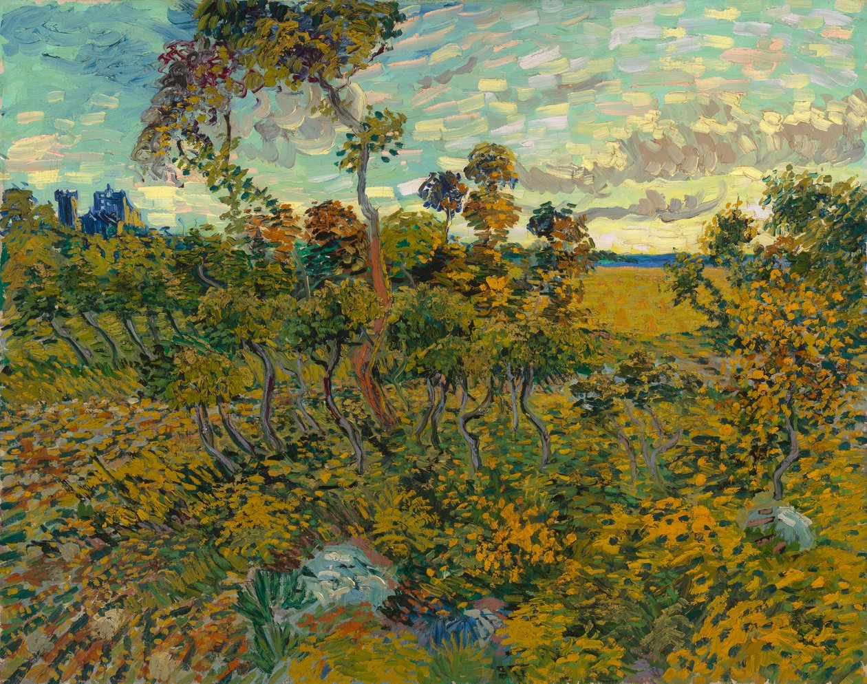 Puesta de sol en Montmajour de Vincent van Gogh