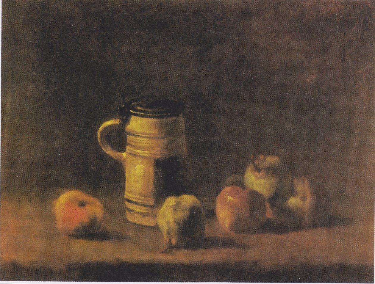 Naturaleza Muerta con Jarra de Cerveza y Frutas de Vincent van Gogh