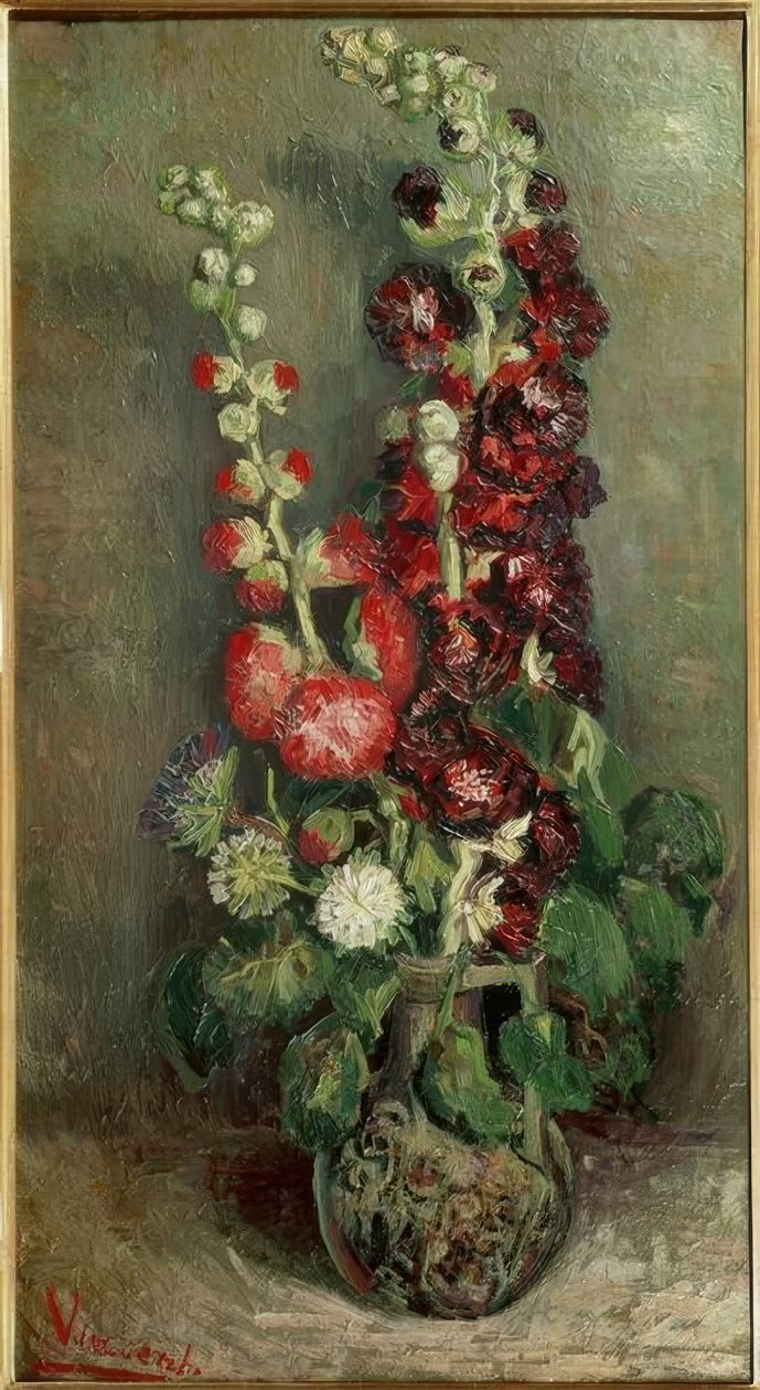 Jarrón con malvas rosas de Vincent van Gogh