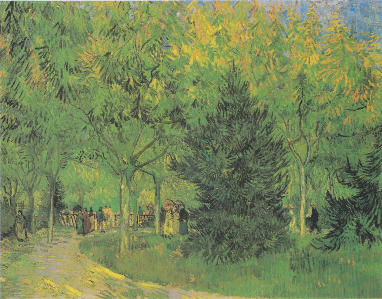 Camino en el Parque de Arles con Paseantes de Vincent van Gogh