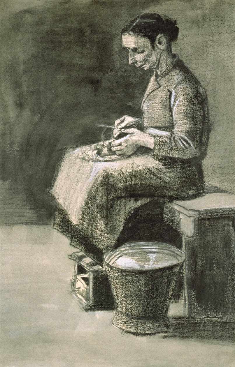 Mujer pelando papas, 1882 de Vincent van Gogh