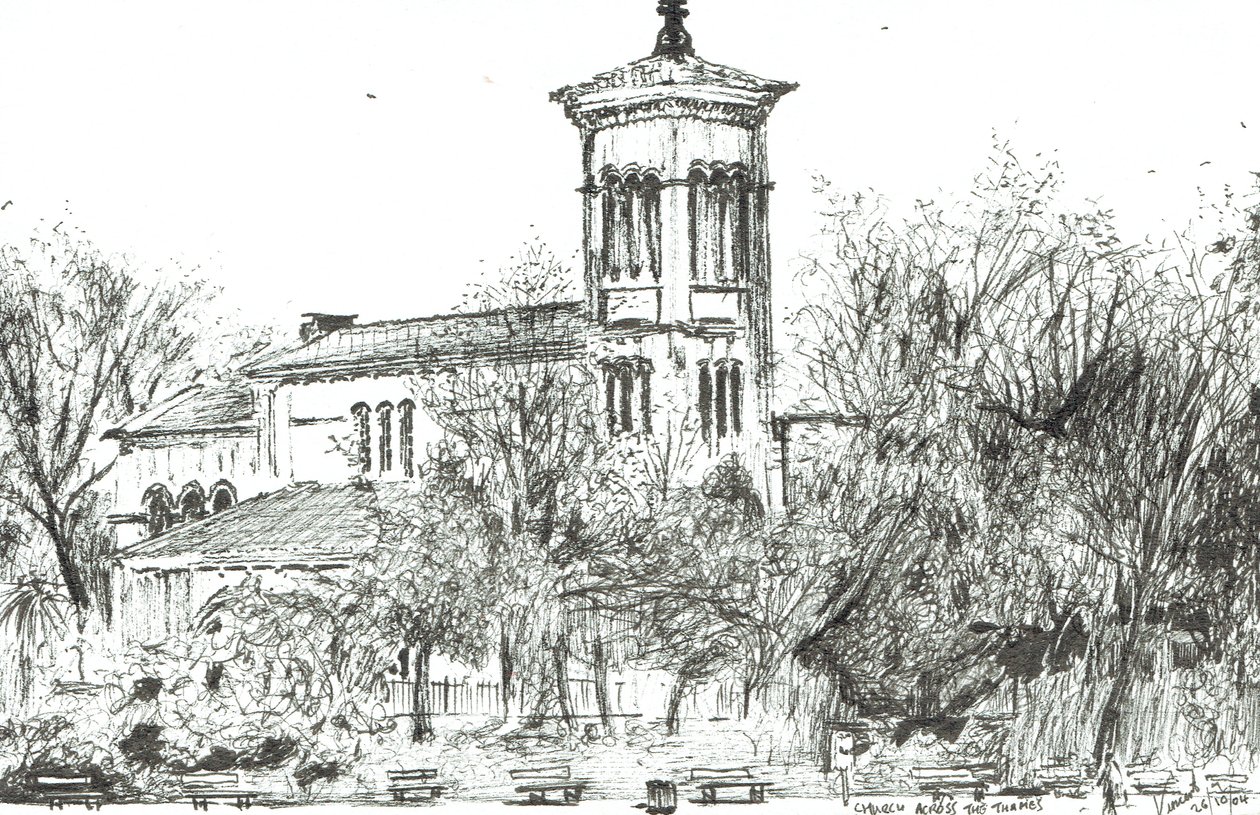 Iglesia a través del Támesis, 2004 de Vincent Alexander Booth