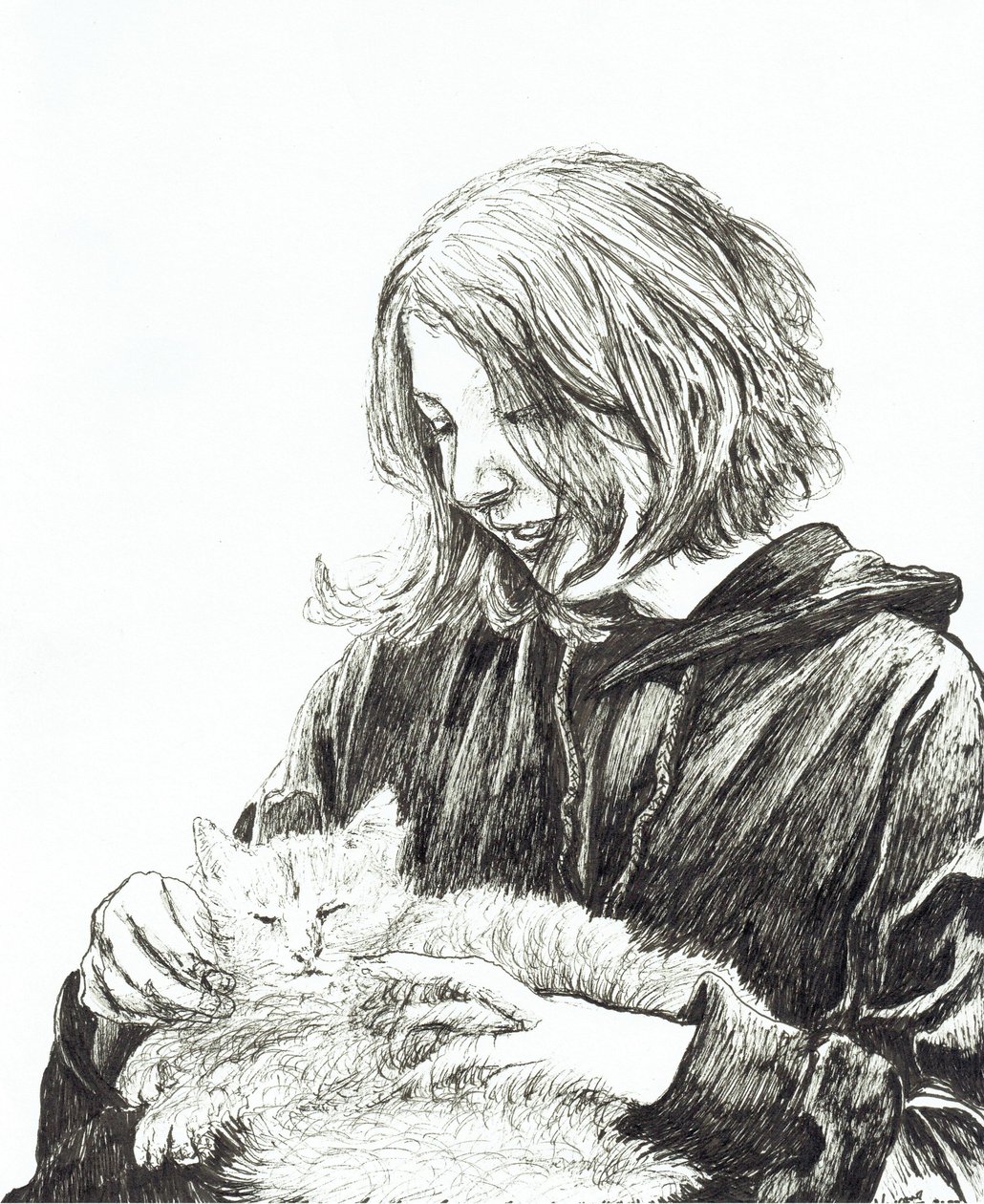 Chica y gato, 2022 de Vincent Alexander Booth