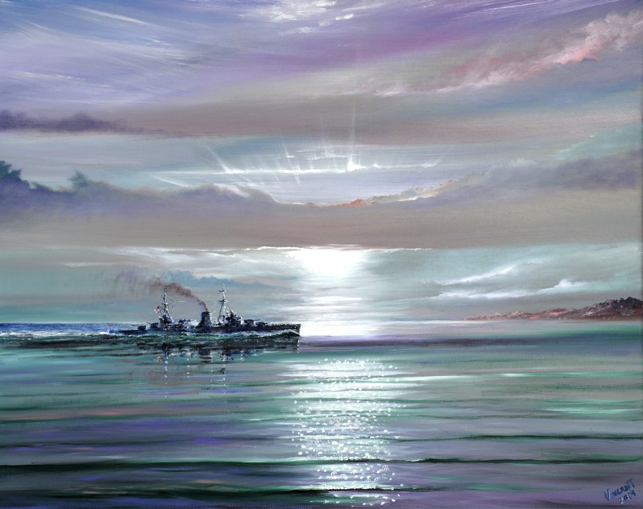 HMS Neptune, Mediterráneo diciembre 1941, 2019 de Vincent Alexander Booth