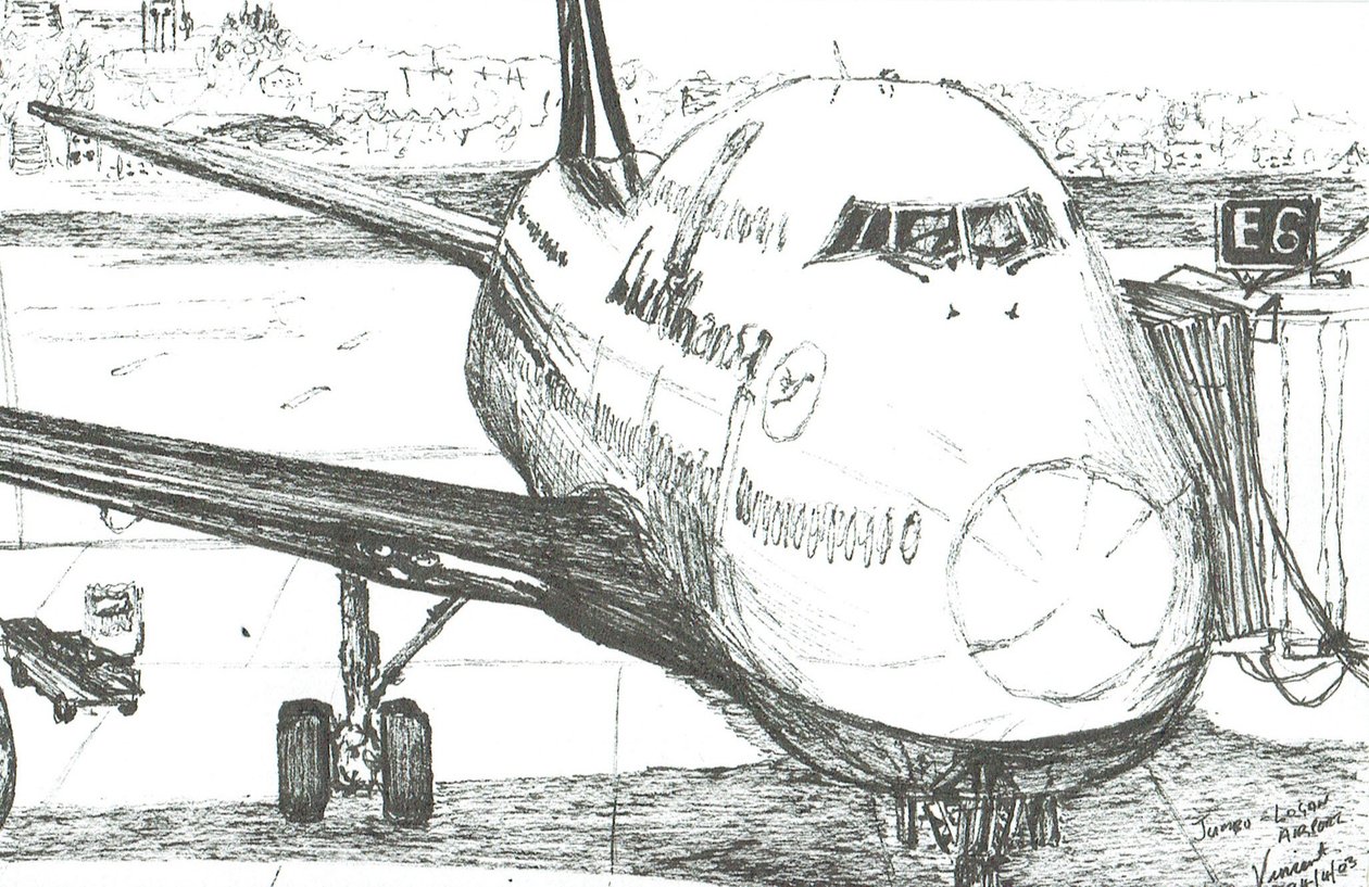Jumbo Jet en el Aeropuerto Logan de Vincent Alexander Booth