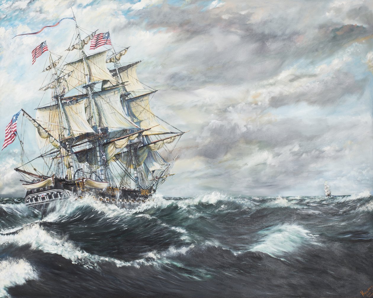 USS Constitution se Dirige al HM Fragata Guerriere 19081812, 2003 de Vincent Alexander Booth