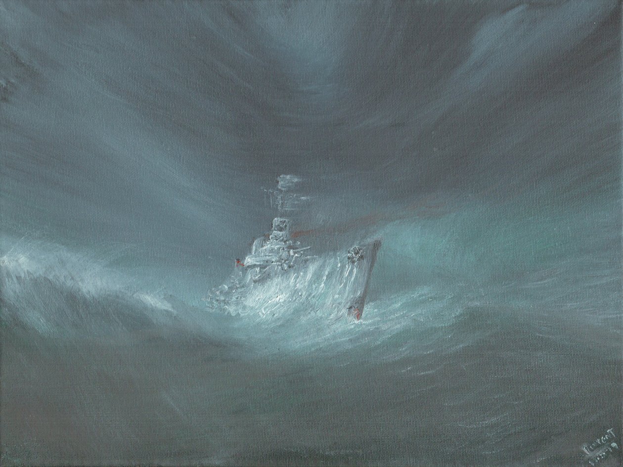 USS Warrington perdido en huracán cerca de Bahamas, 13 de septiembre de 1944 de Vincent Alexander Booth