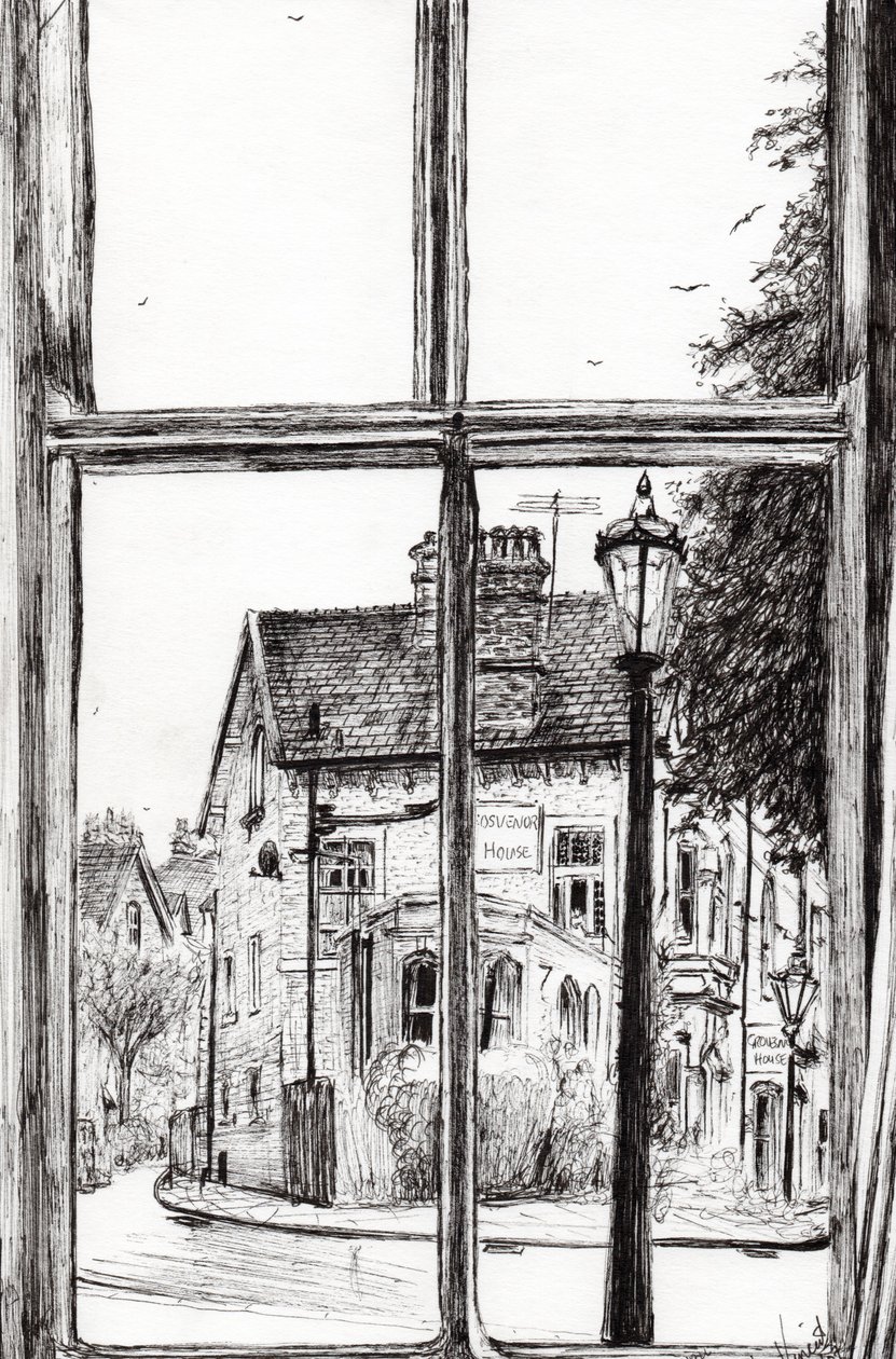 Vista desde el Old Hall Hotel Buxton, 2009 de Vincent Alexander Booth