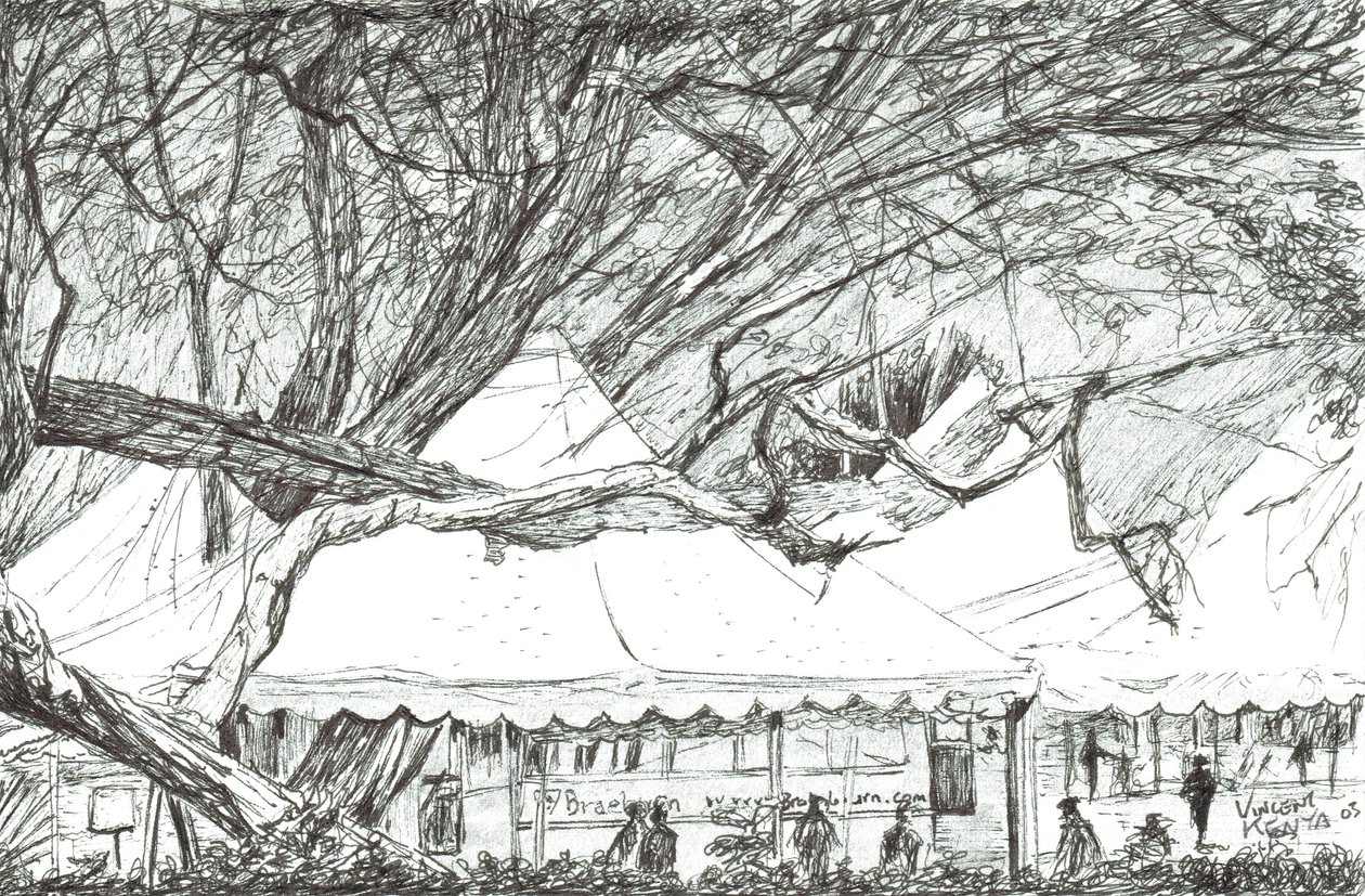 Tiendas de boda en el lago Navaisha, Kenia, 2003 de Vincent Alexander Booth