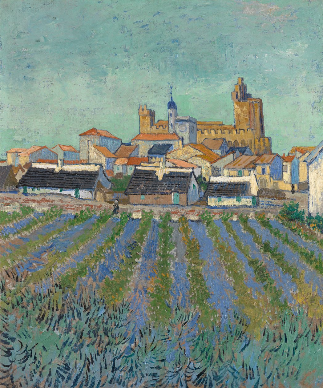 Vista de Saintes-Maries-de-la-Mer, 1888 de Vincent van Gogh