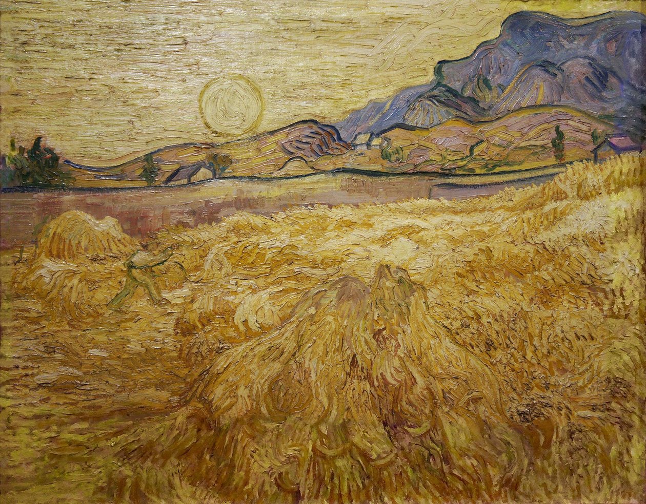Campo de trigo con segador y sol, 1889 de Vincent van Gogh