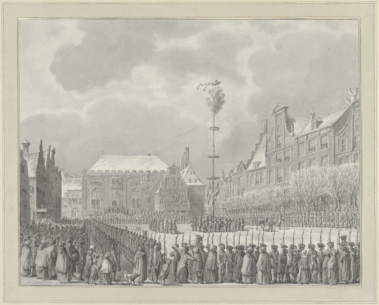 Abolición de la Stadtholdership en Grote Markt en Haarlem, 1795 de Vincent Jansz. van der Vinne