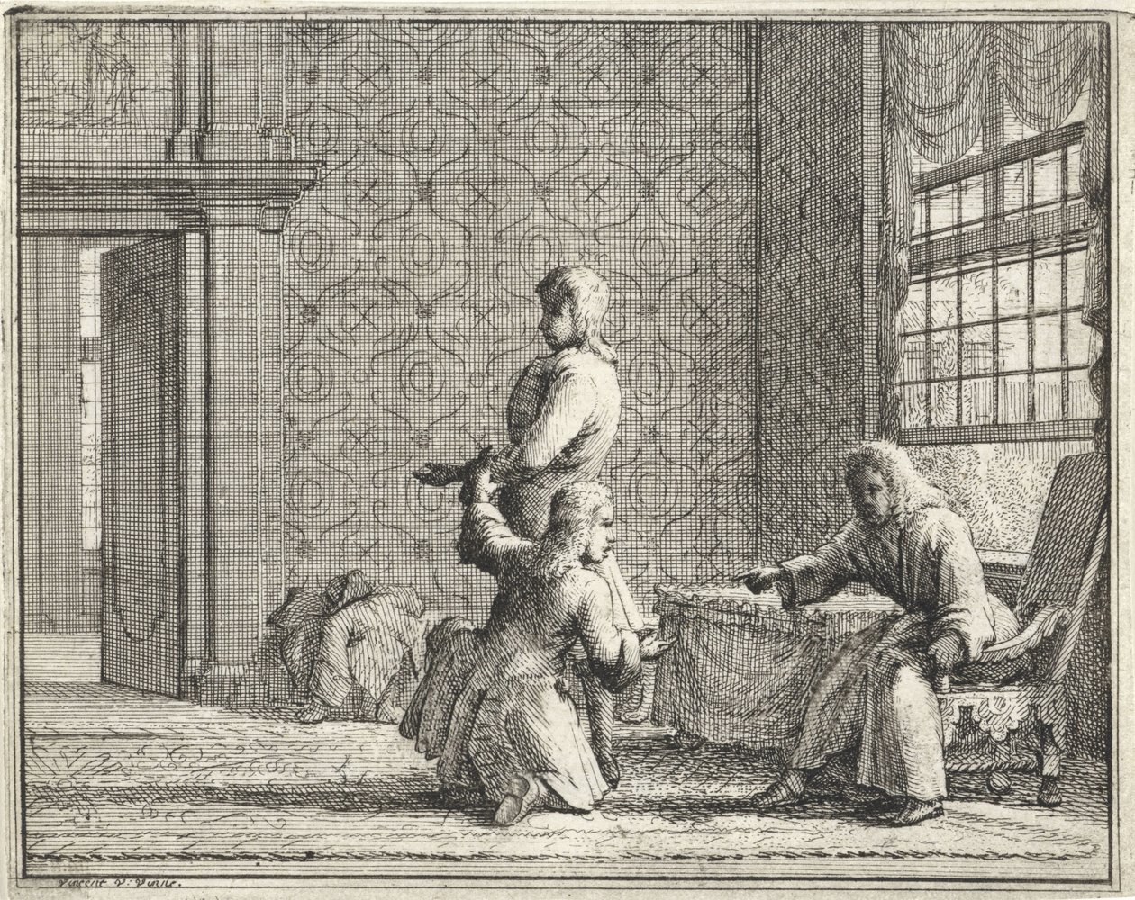 Sastre en un interior de Vincent Laurensz. van der Vinne (II)