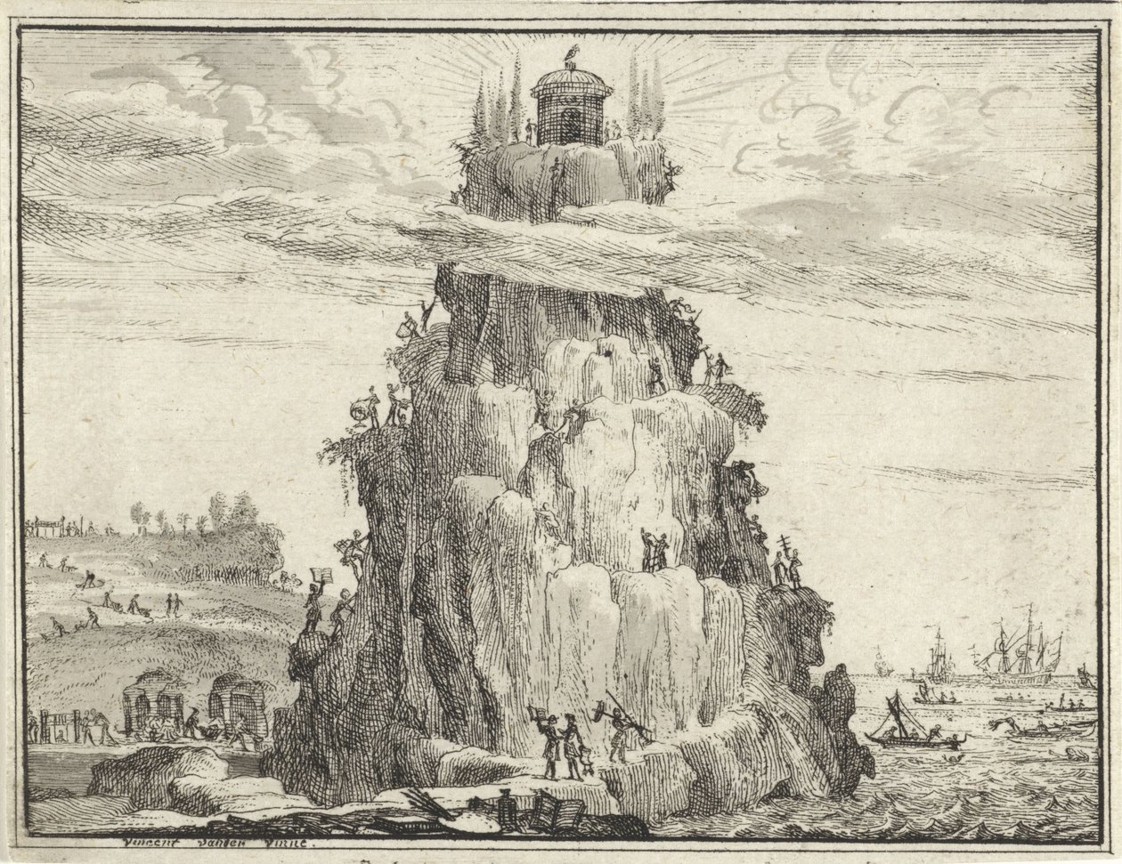 Templo de la sabiduría en una roca de Vincent Laurensz. van der Vinne (II)