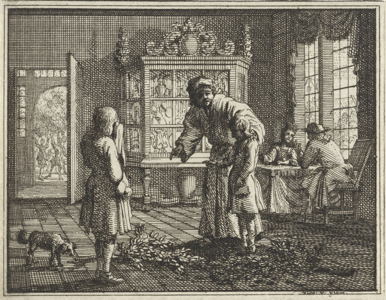 Padre reprende a sus hijos de Vincent Laurensz. van der Vinne (II)