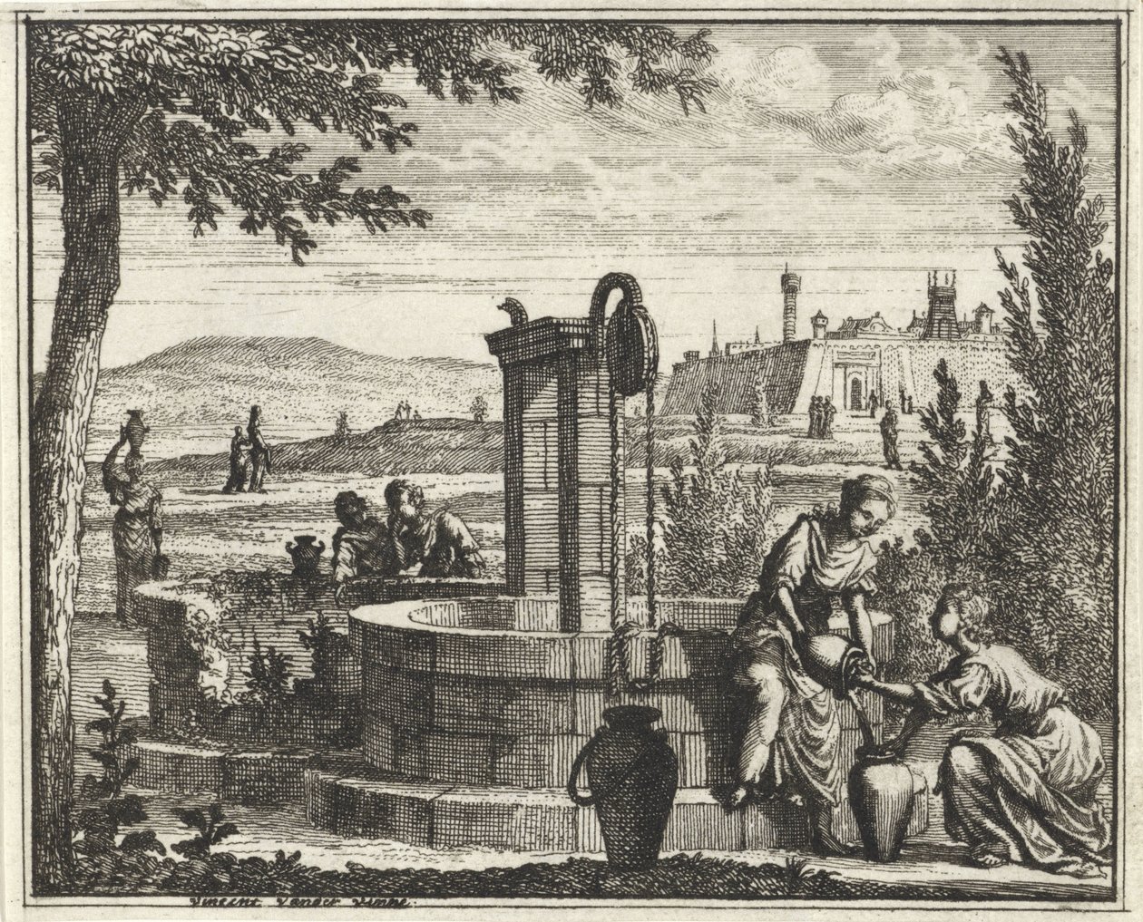 mujeres en un pozo de Vincent Laurensz. van der Vinne (II)