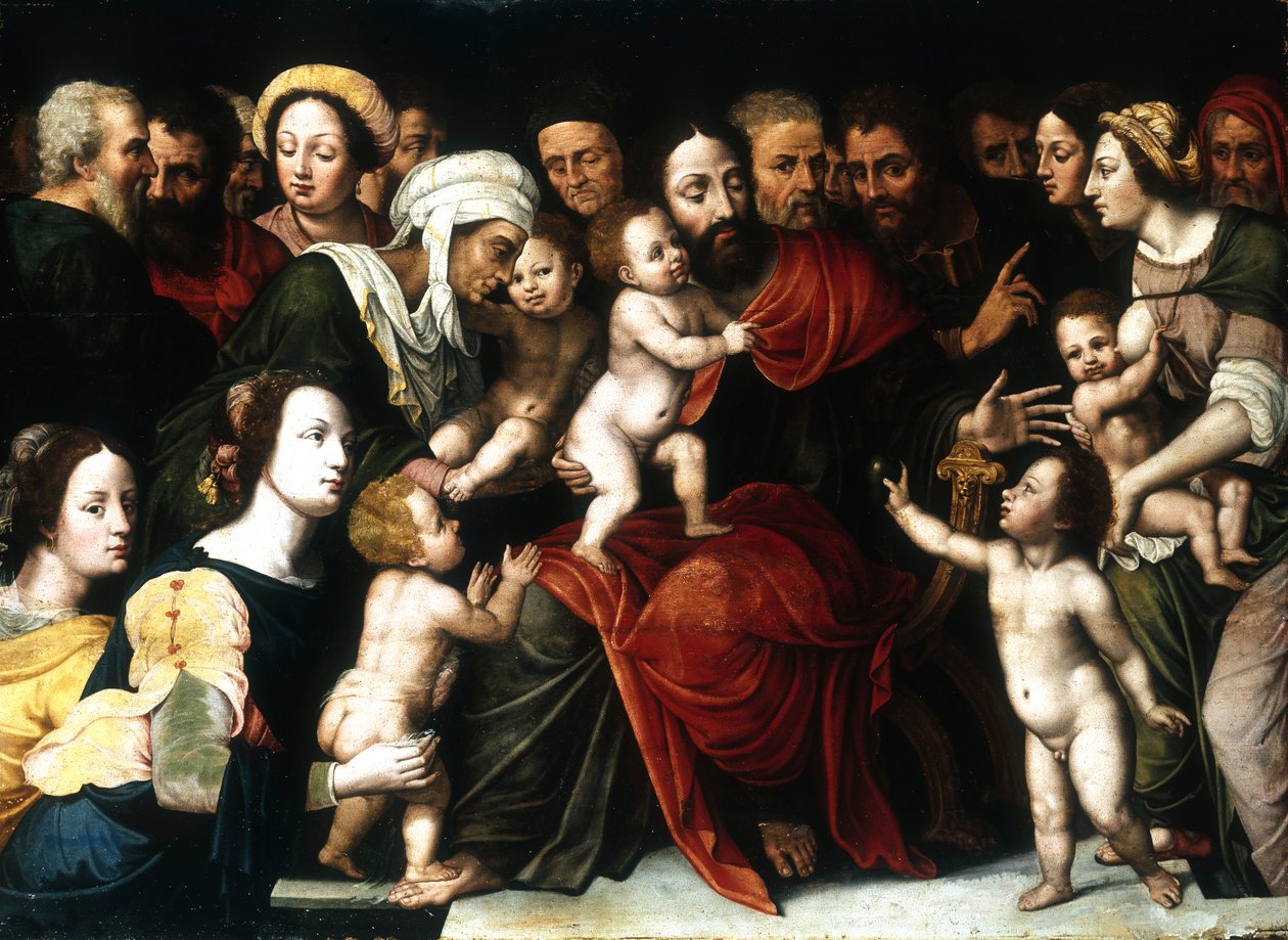 Jesús con los niños pequeños, c1559-1589 de Vincent Sellaer