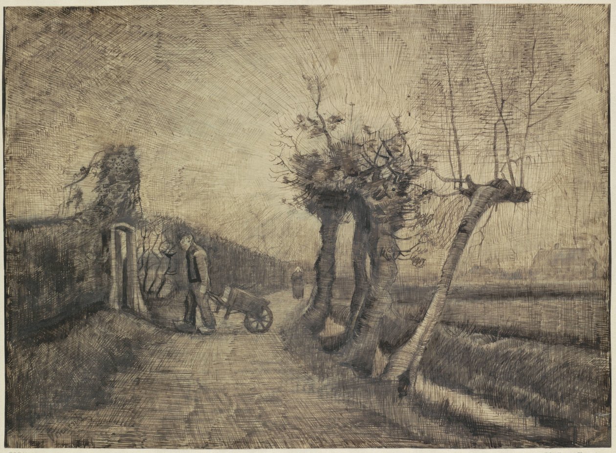 Camino detrás del Jardín del Párroco en Nuenen de Vincent van Gogh (signed by artist)
