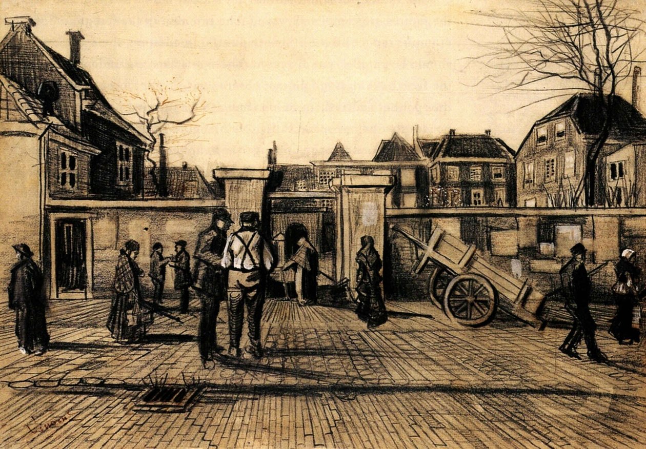1882, Entrada del Stadsbank van Lening en La Haya. Vincent van Gogh de Vincent van Gogh