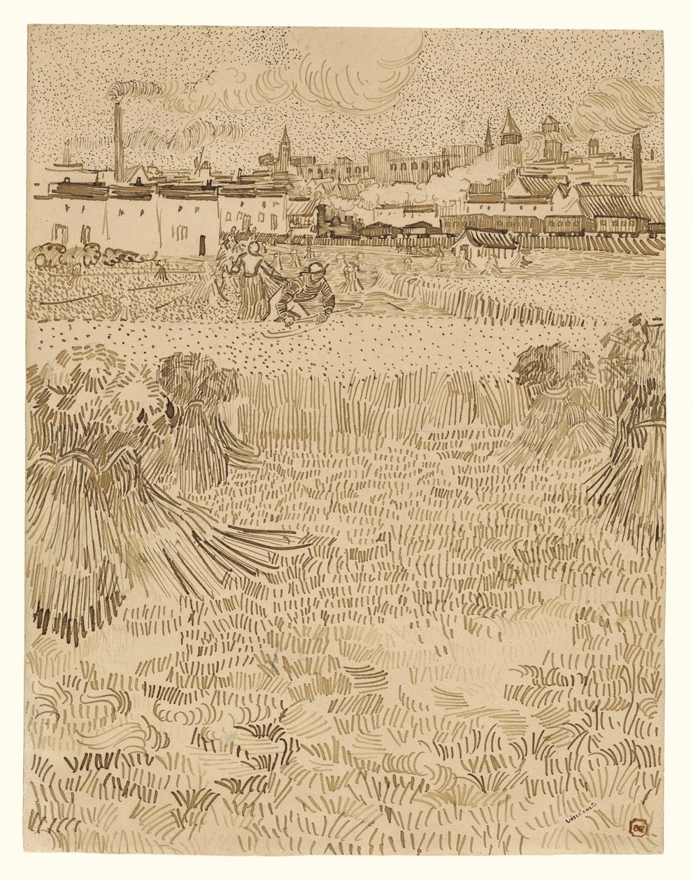 Arles: Vista desde los campos de trigo de Vincent van Gogh