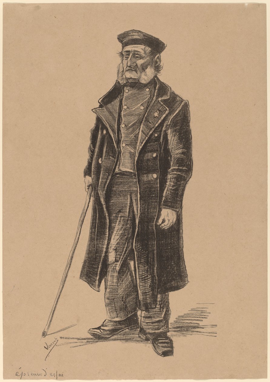 Residente del Asilo de Pobres, de pie de Vincent van Gogh