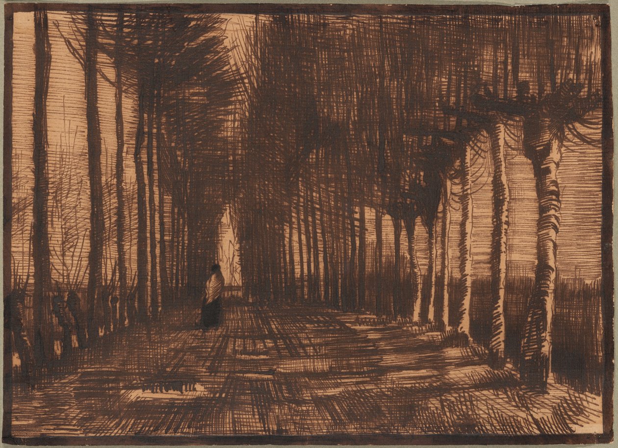 Avenida de los abedules y álamos de Pollard de Vincent van Gogh
