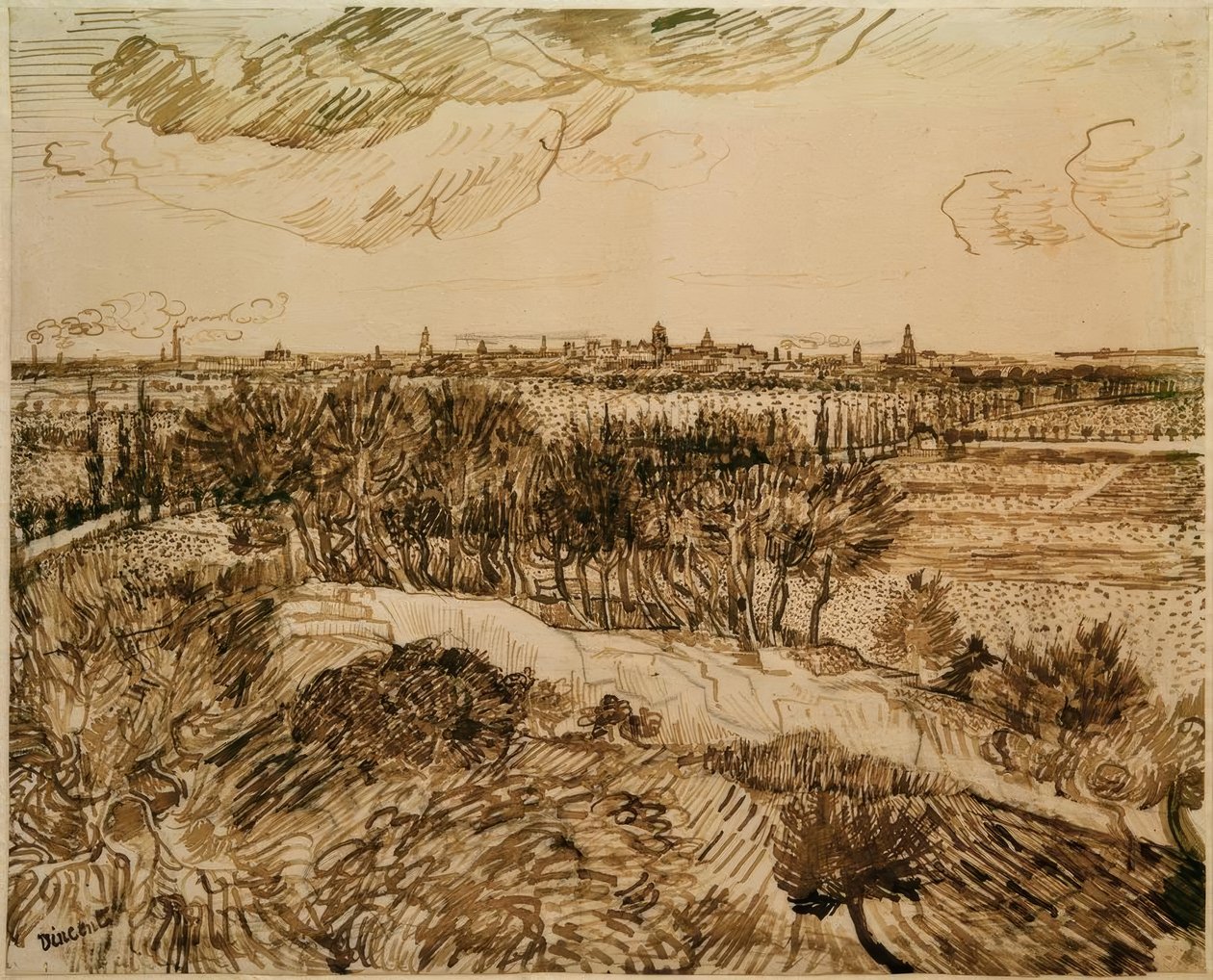 Vista de Arles desde Montmajour de Vincent van Gogh