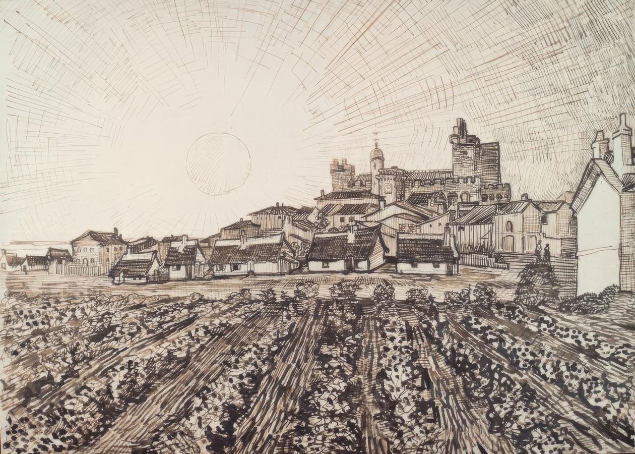 Vista de les Saintes-Maries de Vincent van Gogh