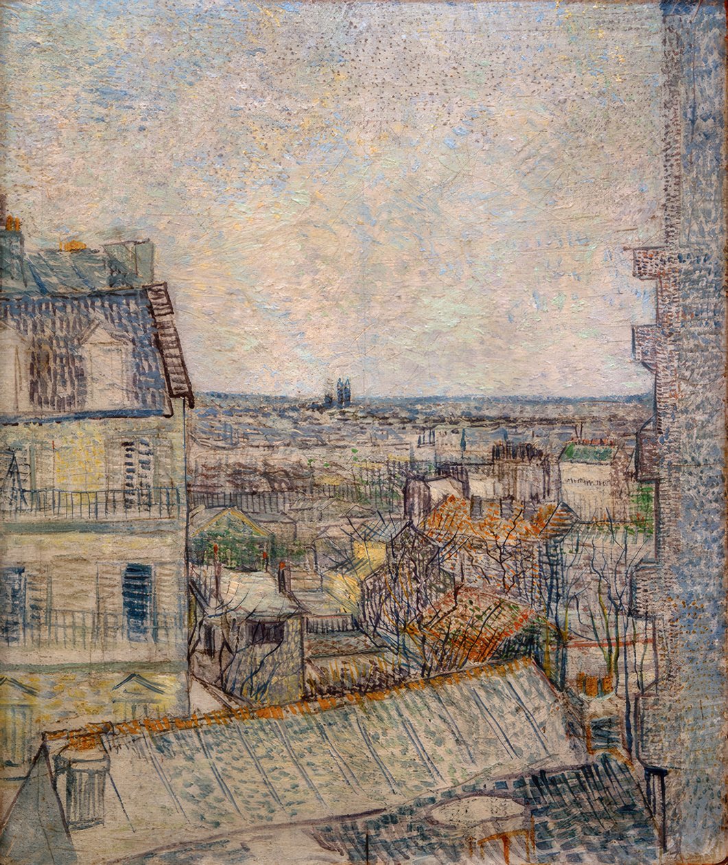 Vista desde la ventana del apartamento en la Rue Lepic de Vincent van Gogh