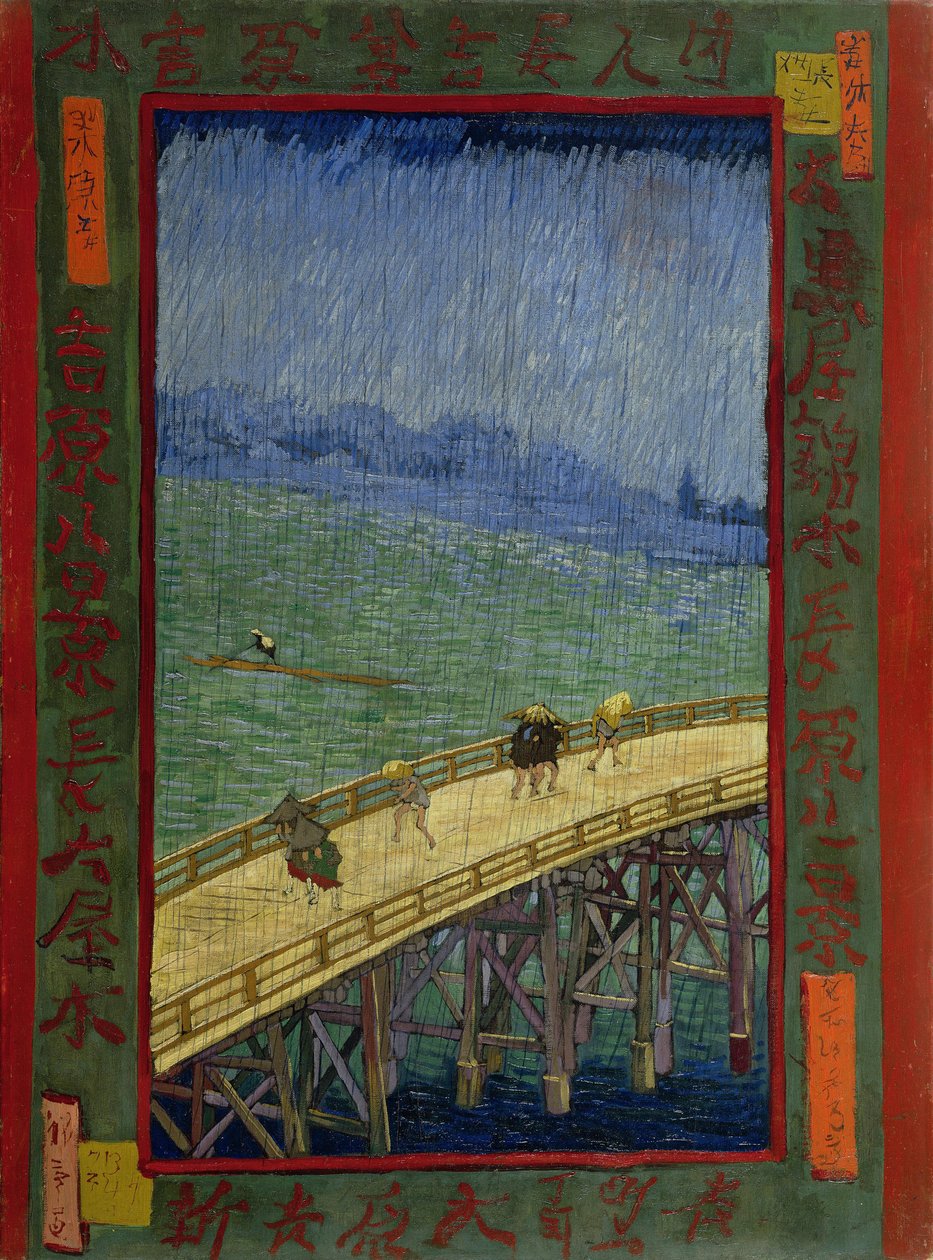 Puente bajo la lluvia (según Hiroshige) de Vincent van Gogh