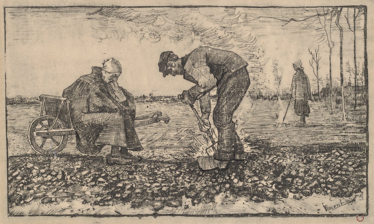 Malas hierbas ardiendo de Vincent van Gogh