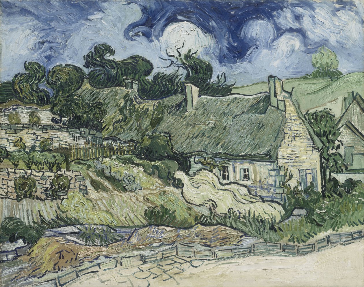 Techos de paja de Cordeville en Auvers-sur-Oise de Vincent van Gogh
