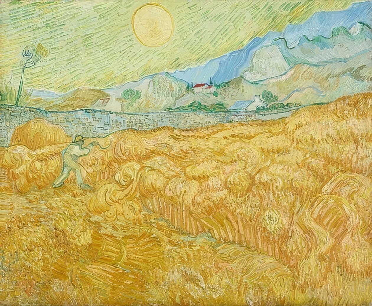 La cosecha, campo de trigo con segador de Vincent van Gogh