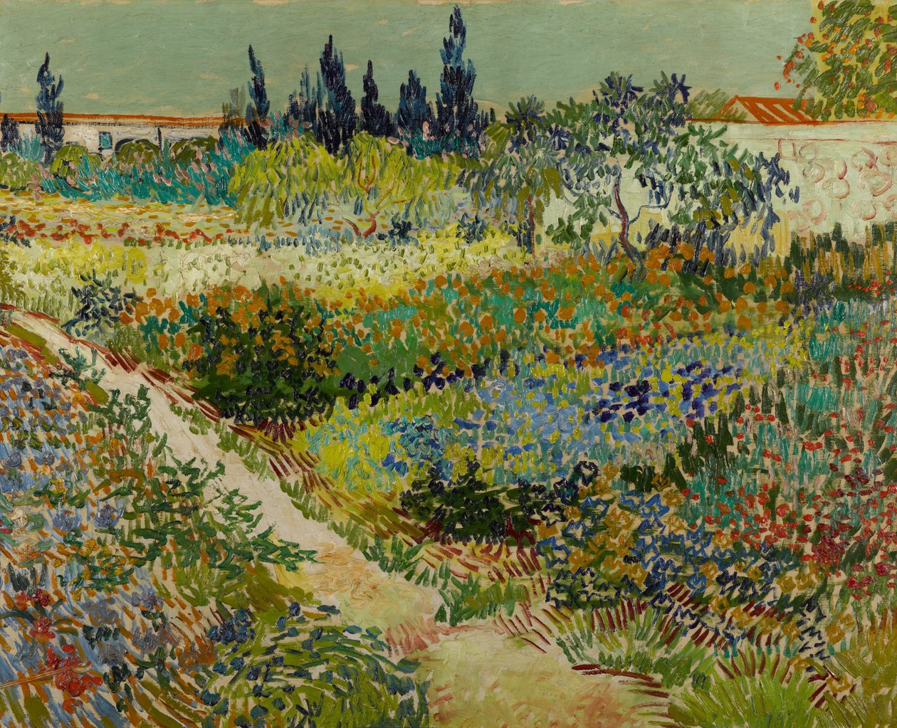 Holandés: Tuin te Arles Jardín florido con sendero de Vincent van Gogh