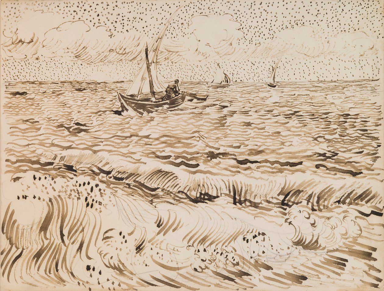 Barcos de pesca en Saintes-Maries-de-la-Mer de Vincent van Gogh