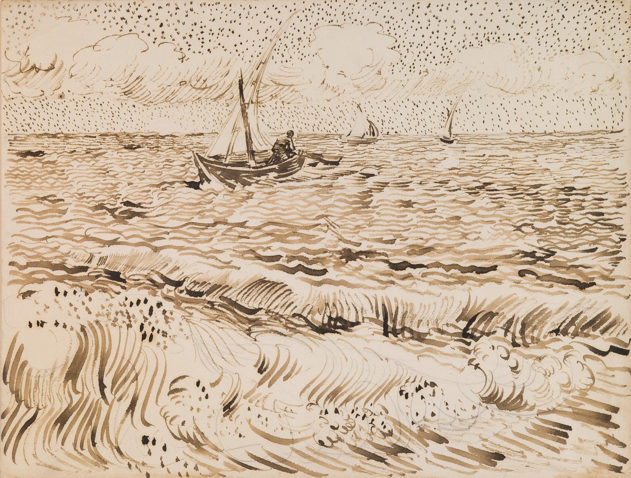 Barcos de pesca en Saintes-Maries-de-la-Mer de Vincent van Gogh